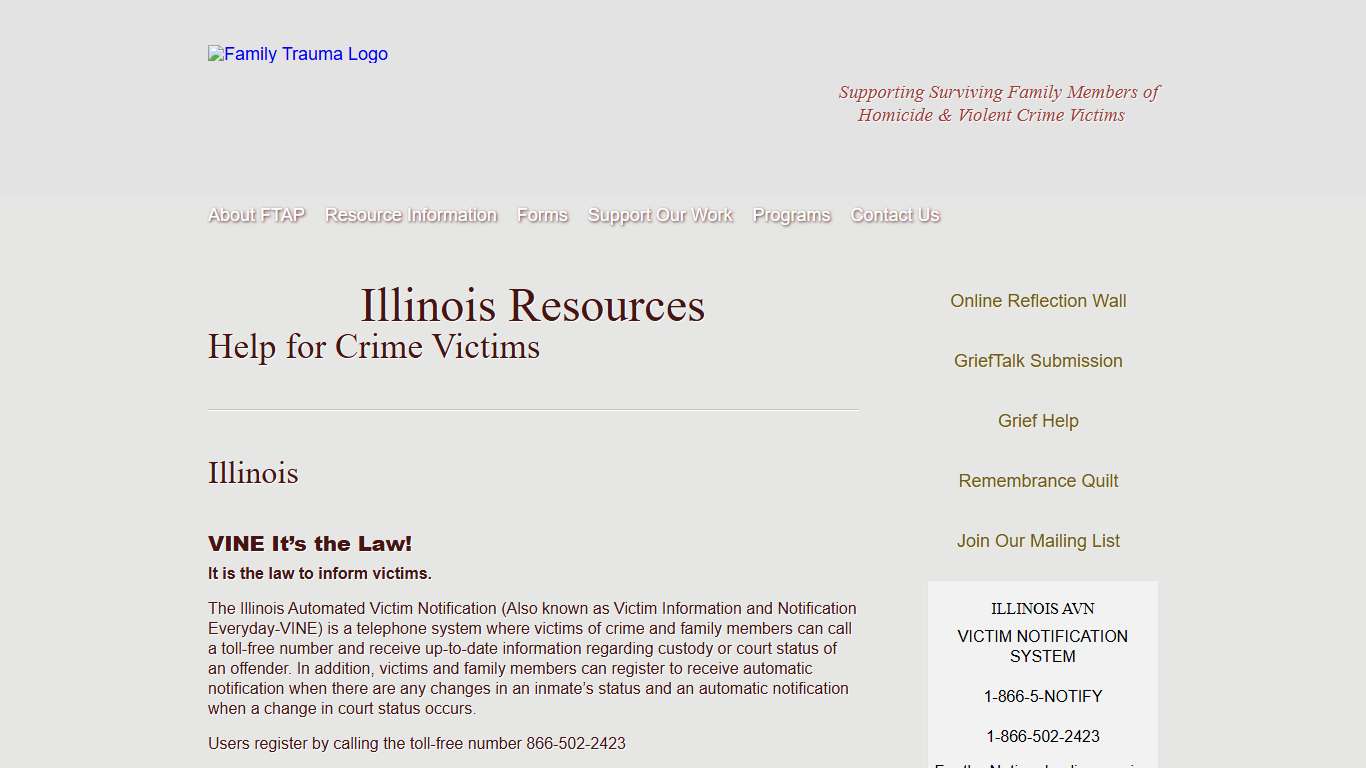 Illinois Resources - Family Trauma Advocacy